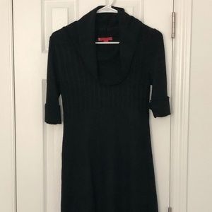 Black Knitted Turtle Neck Dress